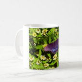Mug Bleu iridescent pourpre avec des ailes de papillon (Devant gauche)