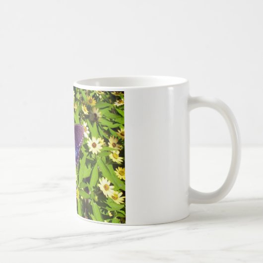 Mug Bleu iridescent pourpre avec des ailes de papillon (Droite)