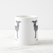 Mug Bleu Italien Greyhound Cute Dessin Chien Avec Nom (Centre)