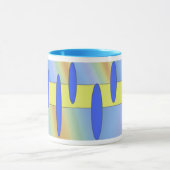 Mug bleu jaune abstrait (Centre)