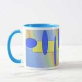 Mug bleu jaune abstrait (Gauche)