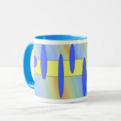 Mug bleu jaune abstrait (Devant gauche)