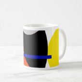 Mug Bleu jaune Art Abstrait (Devant droit)