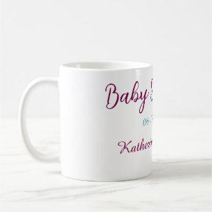 Mug Bleu jaune bébé fête nom date animal oreille migno