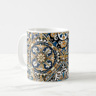 Mug Bleu Jaune Blanc Noir Azuleju Espagnol Marocain