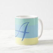 Mug Bleu jaune Bloc de couleur Monogramme initial (Devant droit)