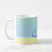 Mug Bleu jaune Bloc de couleur Monogramme initial (Gauche)