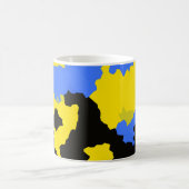 Mug Bleu Jaune Noir Conception abstraite (Centre)