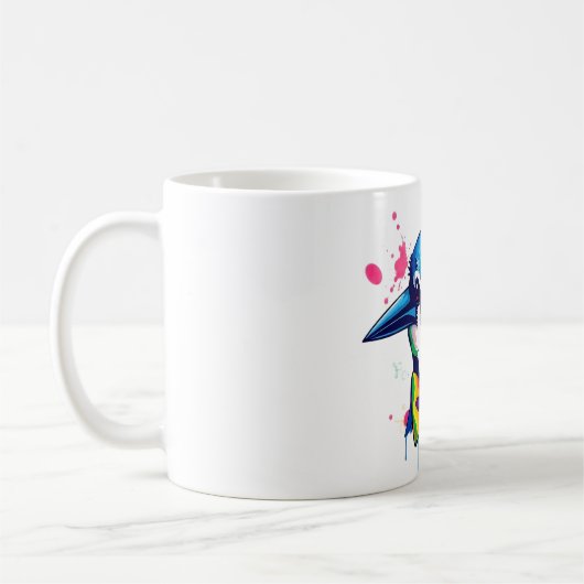 Mug Bleu Jay Cravate de la tête de cou Tee (Gauche)