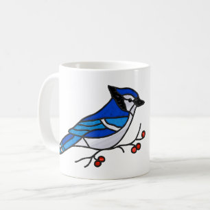 Mug Bleu Jay - Mucheuse à chevalet de soleil
