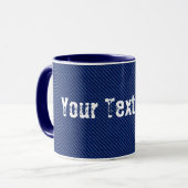 Mug Bleu Jeans Denim Musique de texte personnalisée (Devant gauche)