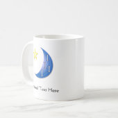 Mug Bleu Lune Bouge de café personnalisable (Devant gauche)
