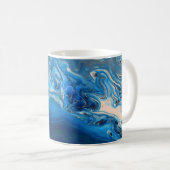 Mug Bleu Marbre Agate Texture Fluide Art (Devant droit)