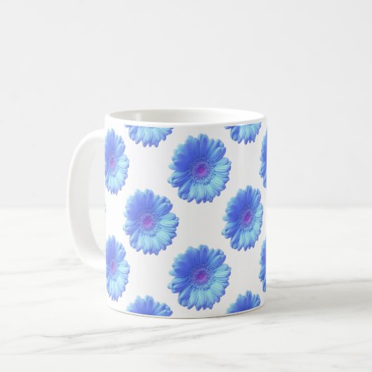 Mug Bleu marguerite (Devant gauche)
