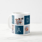 Mug Bleu marin | Custom Daddy 5 Photo Collage (Devant gauche)