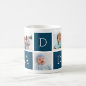 Mug Bleu marin | Custom Daddy 5 Photo Collage (Centre)