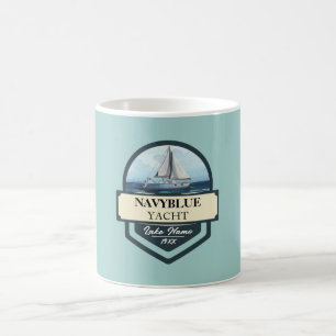Mug Bleu Marine Ancre nautique club bateau marina