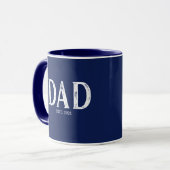 Mug Bleu Marine Année de Création Papa (Devant gauche)