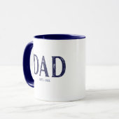Mug Bleu Marine Année de Création Papa (Devant gauche)