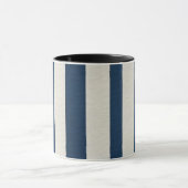Mug Bleu marine et crème rayure verticale Seamless (Centre)