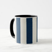 Mug Bleu marine et crème rayure verticale Seamless (Devant gauche)