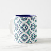 Mug bleu marine et design turquoise (Devant gauche)
