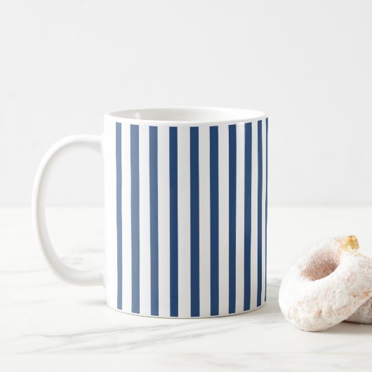 Mug Bleu marine et rayure blanche (Avec donut)