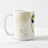 Mug bleu marine ivoire fleurs monogramme or (Gauche)