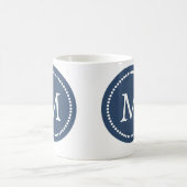 Mug Bleu marine - Musique en céramique Monogramme blan (Centre)