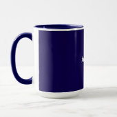 Mug Bleu marine uni, texte blanc, (Gauche)