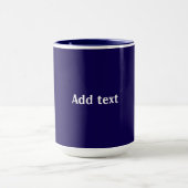 Mug Bleu marine uni, texte blanc, (Centre)