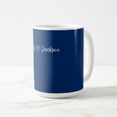 Mug Bleu marine unique écriture classique uni (Devant droit)