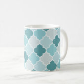 Mug Bleu Marocain Trellis, Lattes, Quatrefoil (Devant droit)
