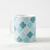 Mug Bleu Marocain Trellis, Lattes, Quatrefoil (Devant gauche)
