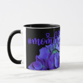 Mug Bleu mauve Hydrangeas fleurs violettes #momlife (Gauche)