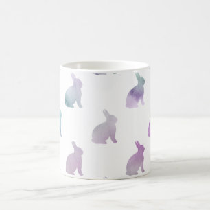 Mug Bleu mauve pastel Aquarelle Bunny Arrière - plan