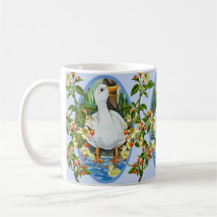 Mug Bleu Mère Canard & Canettes Fleurs de pomme de pr