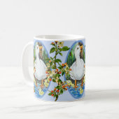 Mug Bleu Mère Canard & Canettes Fleurs de pomme de pri (Devant gauche)