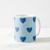 Mug Bleu mignon simple Motif de coeur (Devant droit)