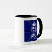 Mug Bleu Minuit Gardez Le Calme Demandez Votre Texte U (Devant droit)