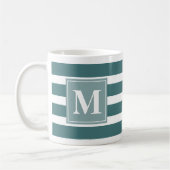 Mug Bleu moderne et Blancs avec Monogramme (Gauche)