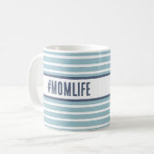 Mug bleu Momlife et blanc (Devant gauche)