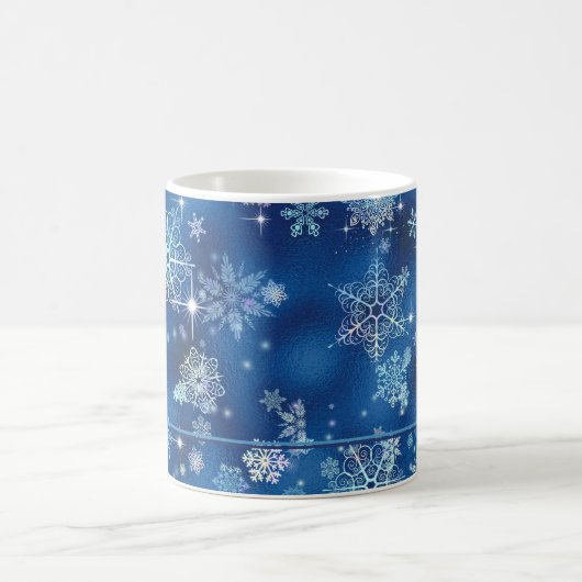 Mug Bleu Motif des flocons les plus beaux ID846 (Centre)