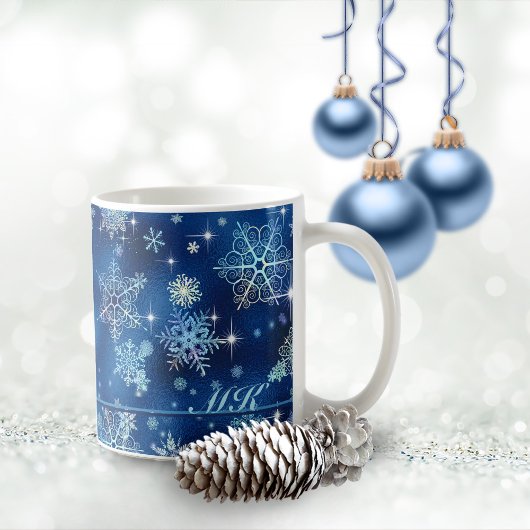 Mug Bleu Motif des flocons les plus beaux ID846