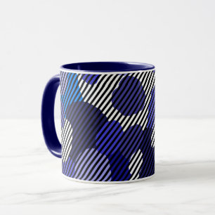 Mug Bleu motif géométrique