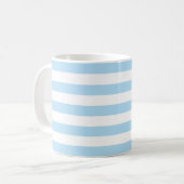 Mug Bleu, Motif rayé, Lignes, Votre Nom (Devant gauche)