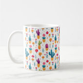 Mug Bleu mou et lavande Floral Cactus Script Monogramm (Gauche)
