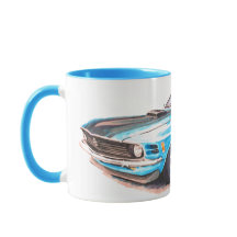 Mug bleu Mustang 1970