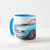 Mug bleu Mustang 1970 (Devant gauche)