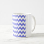Mug Bleu Myosotis à Chevron – Zigzag Blanc Impeccable (Devant droit)